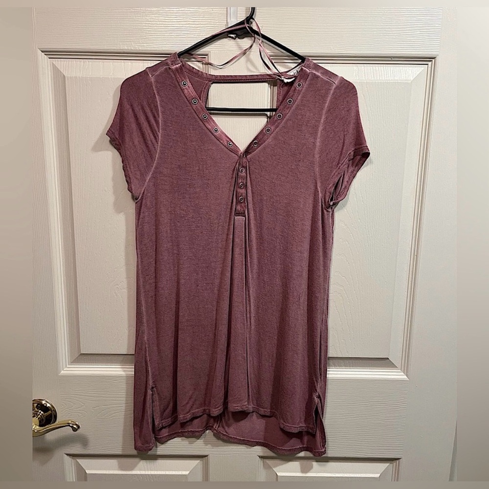 Women's Mauve Short Sleeve Top